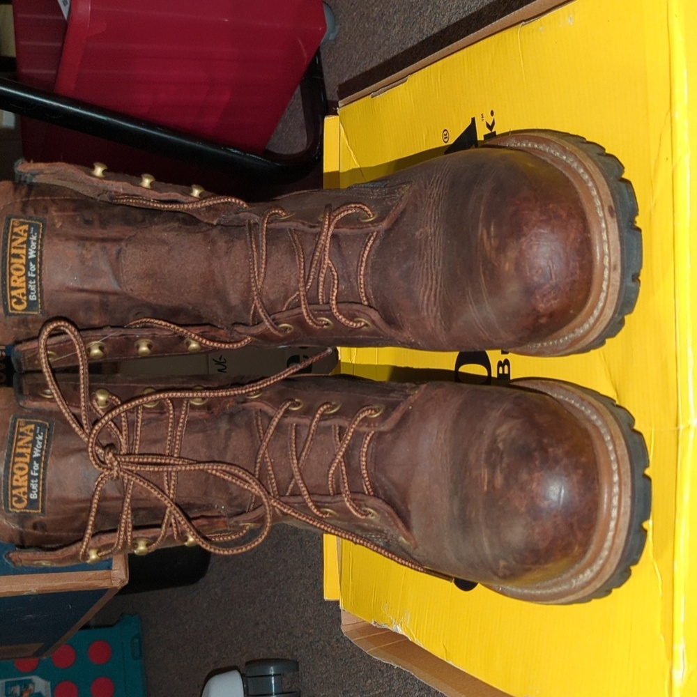 CAROLINA® Waterproof 8" Steel Toe Logger Mens 10 Brown Excellent - Picture 3 of 15
